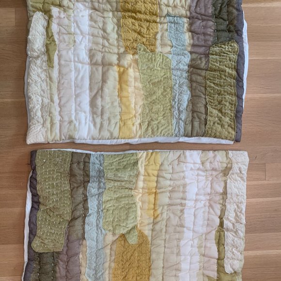 Anthropologie Vivie Patchwork Collection QUEEN SHAM PILLOWCASES - Set of 2 - Picture 1 of 7